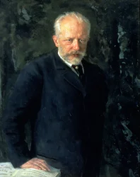 Porträtt av Pjotr Iljitj Tjajkovskij (1840-93), rysk tonsättare, 1893